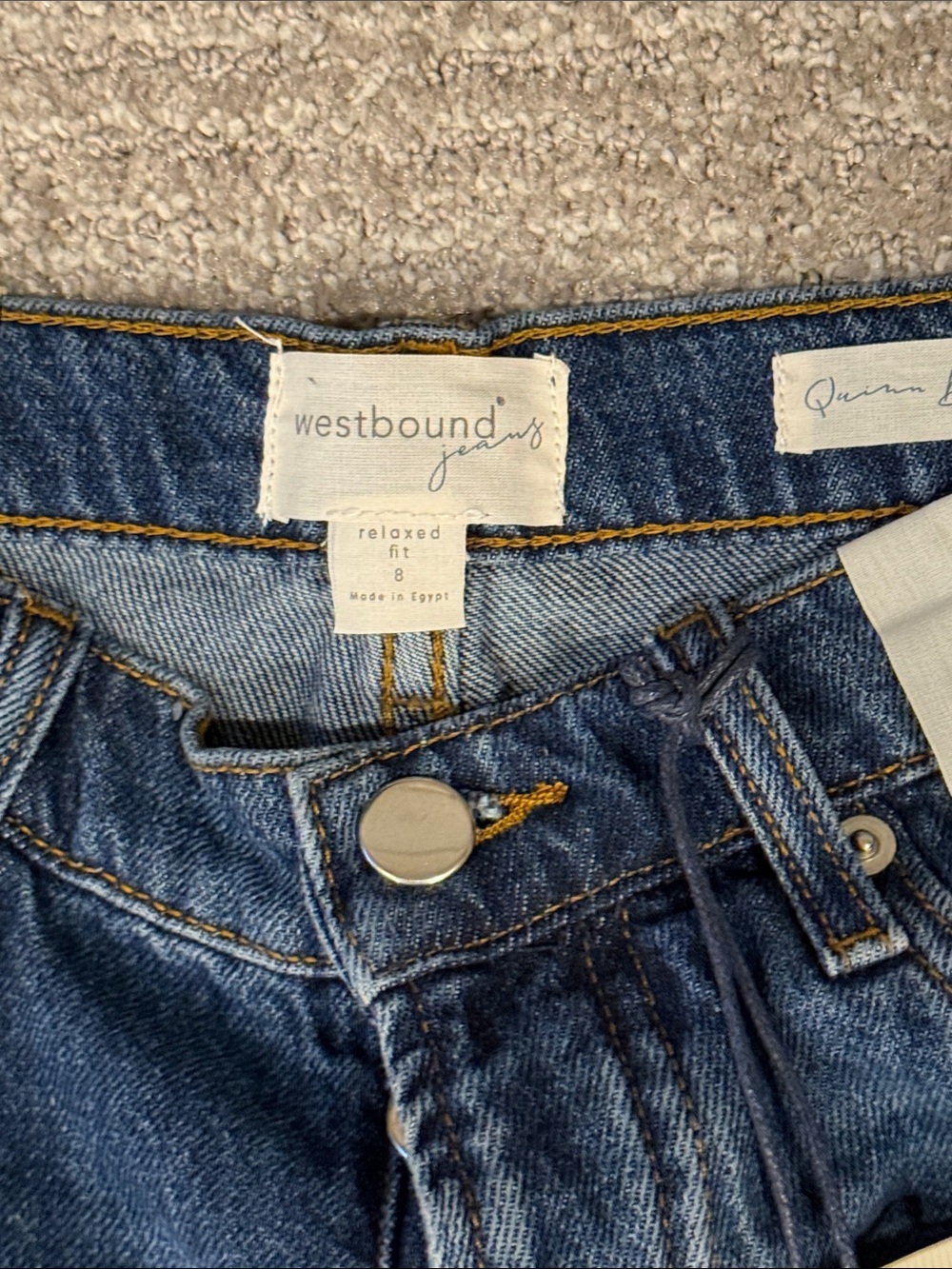 Westbound Women's Dark Blue Denim Quinn Bermuda Shorts Relaxed Fit Size 8 - Picture 2 of 7